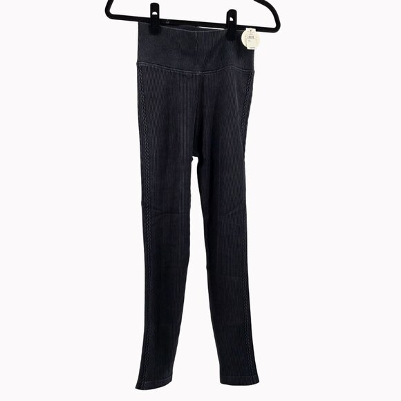 Offline By Aerie High-Waisted Ribbed Leggings L/G Black - Picture 1 of 9